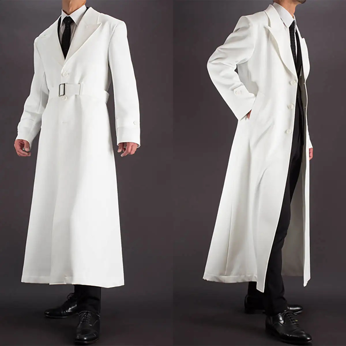 Trench Long Men Coat Robe ed Lapel Belt Lightweigh Autumn Wear Mens Wedding Suits Formal Classical Windbreak Customized 250920