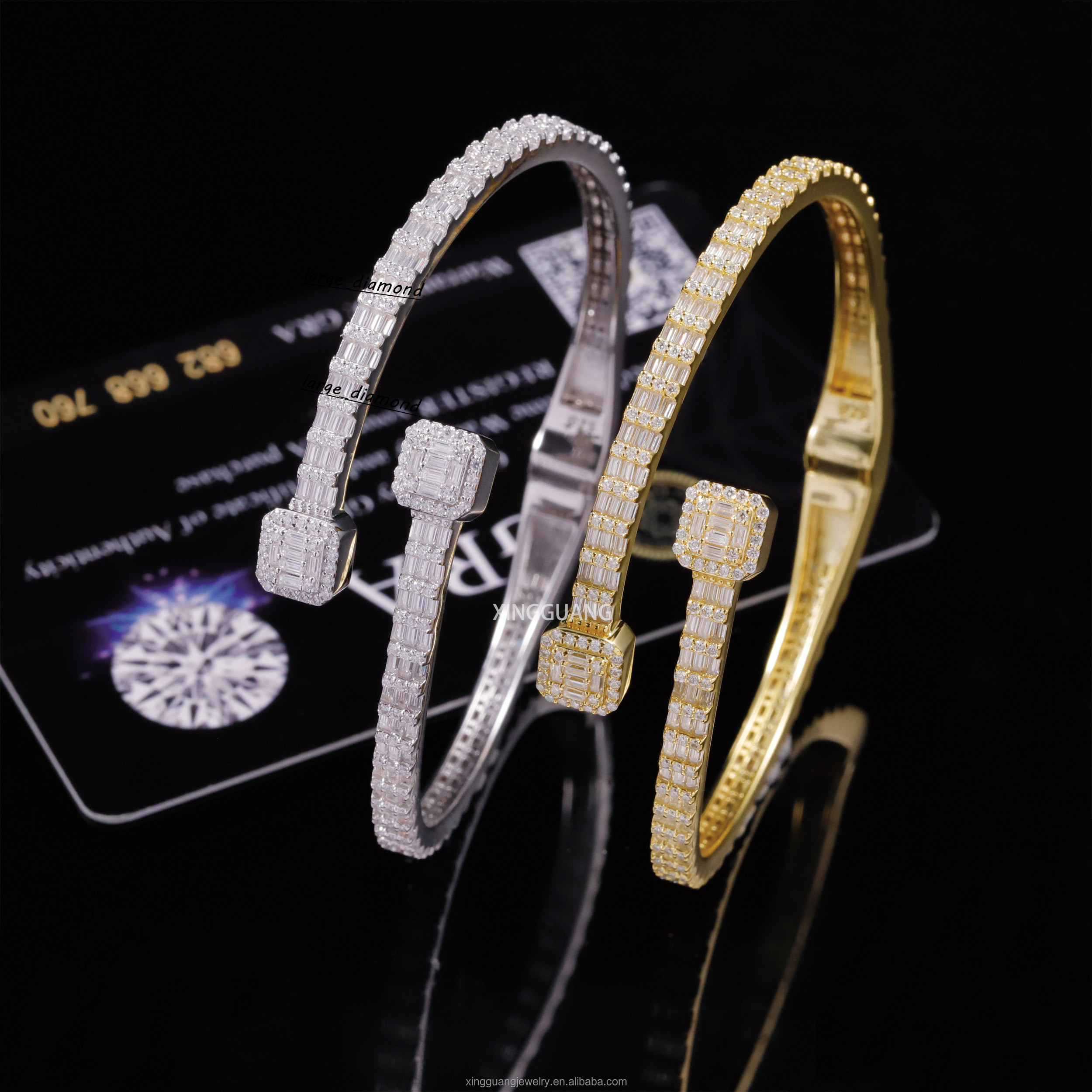 Wholesale Unisexs 925 Sterling Silver Hip Hop 4mm 6mm Bracelet Cuban Link Vvs Moissanite Passes Diamond Parties Gifts Bangle