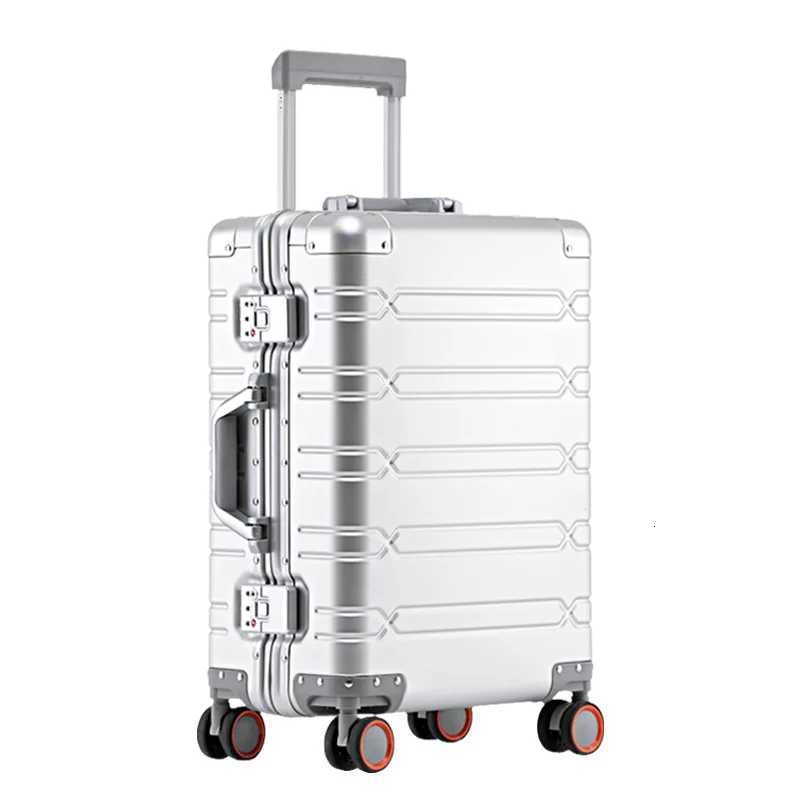 100 Aluminummagnesium alloy Travel Suitcase Rolling Luggage 202429 inch Trolley Luggage CarryOn Cabin Suitcase W250920-image-1076020305