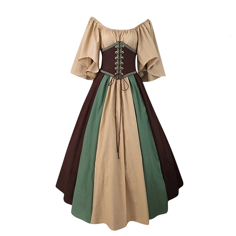 Medieval Costume for Women Halloween Corset Gothic Renaissance Dress Plus Size Flare Sleeve Ball Gown Cosplay Clothes250920
