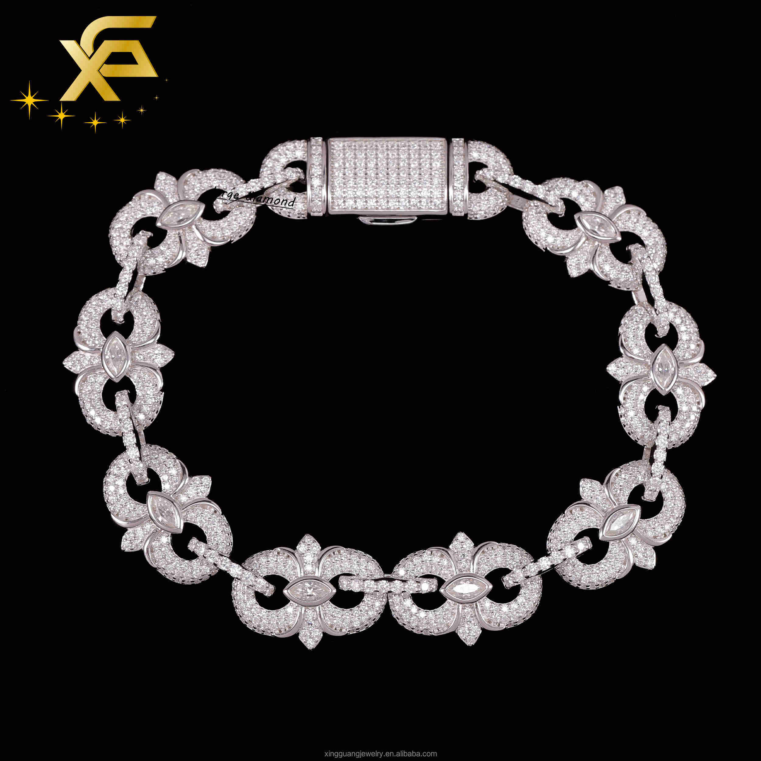 Fine Jewelry Cuban Mens Bracelet S925 Silver D Color VVS Moissanite Hiphop for Women Girl Hip Hop Bracelet