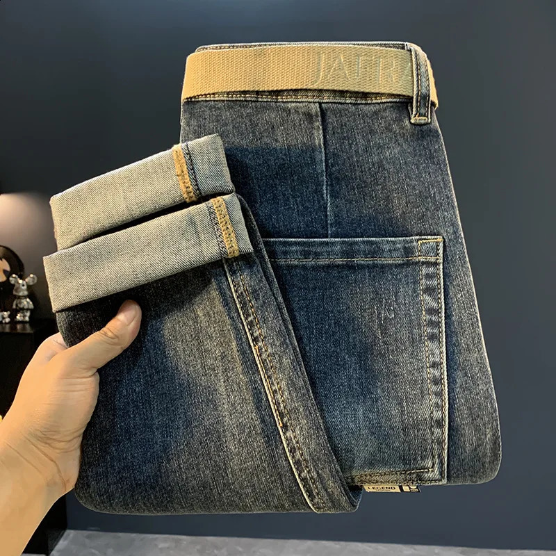 2025 Jeans de petite jambe décontractés de poche inclinée pour hommes Automne Slim Slim et pantalon effilé minceur 250921