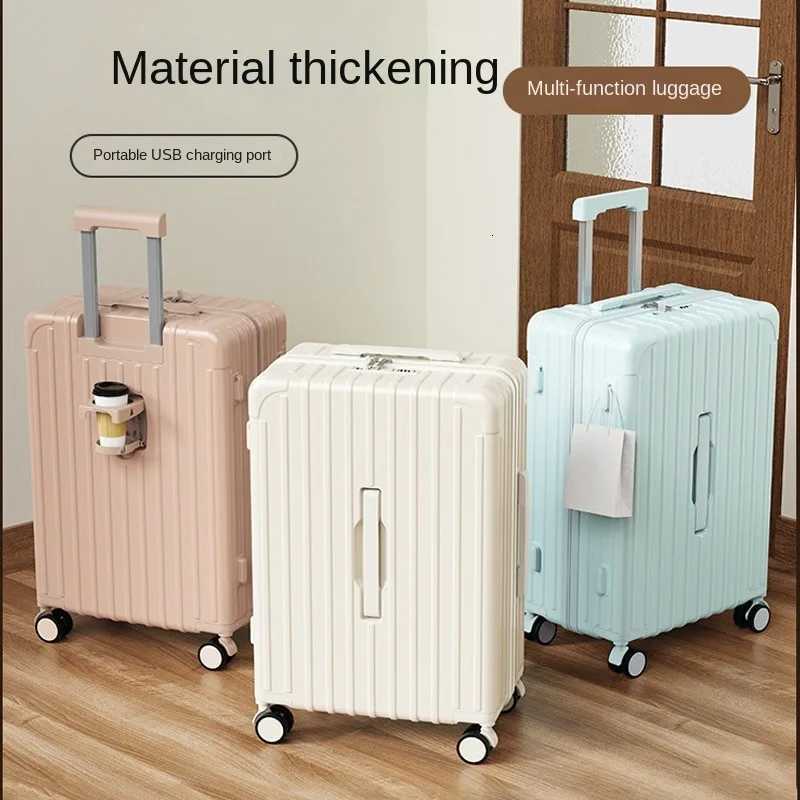 Travel Suitcases New HighValue 24 inch Student Trolley Case Multifunctional Luggage with Universal Wheels and Silent Zipper W250920-image-1076021597
