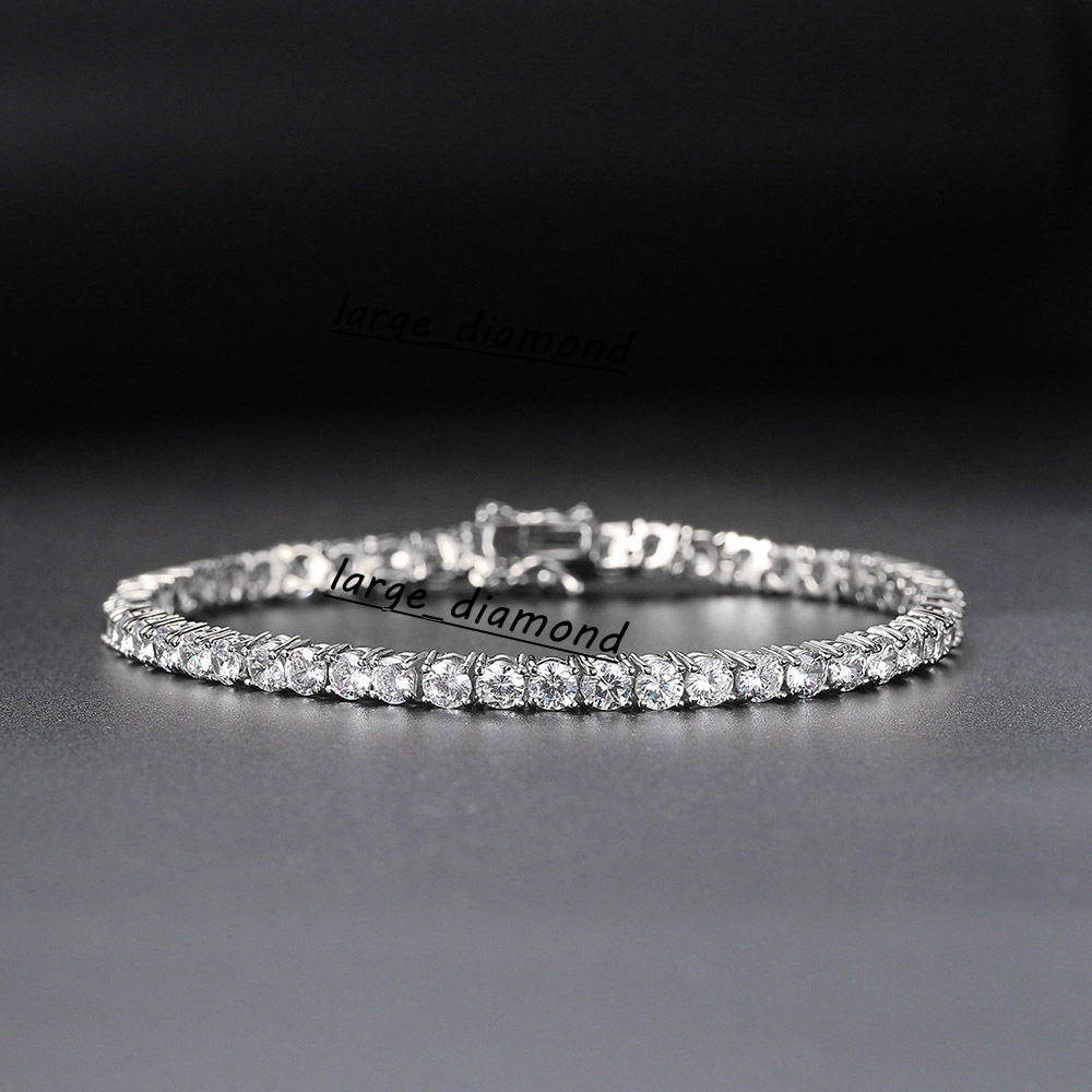 Hot Sale Delicate 234MM DVVS Moissanite Prong Set Tennis Chains 925 Silver Men Women Tennis Bracelets Jewelry