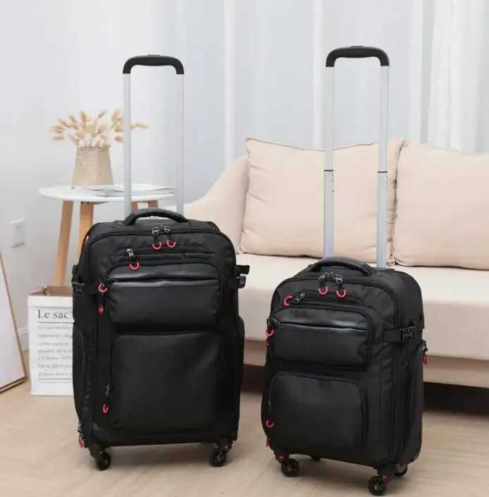 Oxford Business Travel Rolling Suitcase Men 22 inch rolling luggage bag Cabin size 20 inch Travel Trolley Bag Luggage Suitcase W250920-image-1076020178