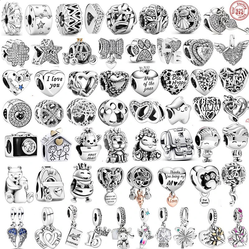 925 argent sterling infini coeur amour chiot de football perles de caméra de football d'origine bricolage de bricolage bracelet femmes bijoux 250