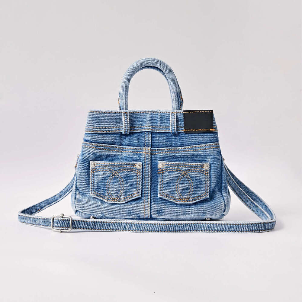 Spring Summer New Casual Washed Versatile Denim Handheld Crossbody Women's Bag Trendy Korean B5