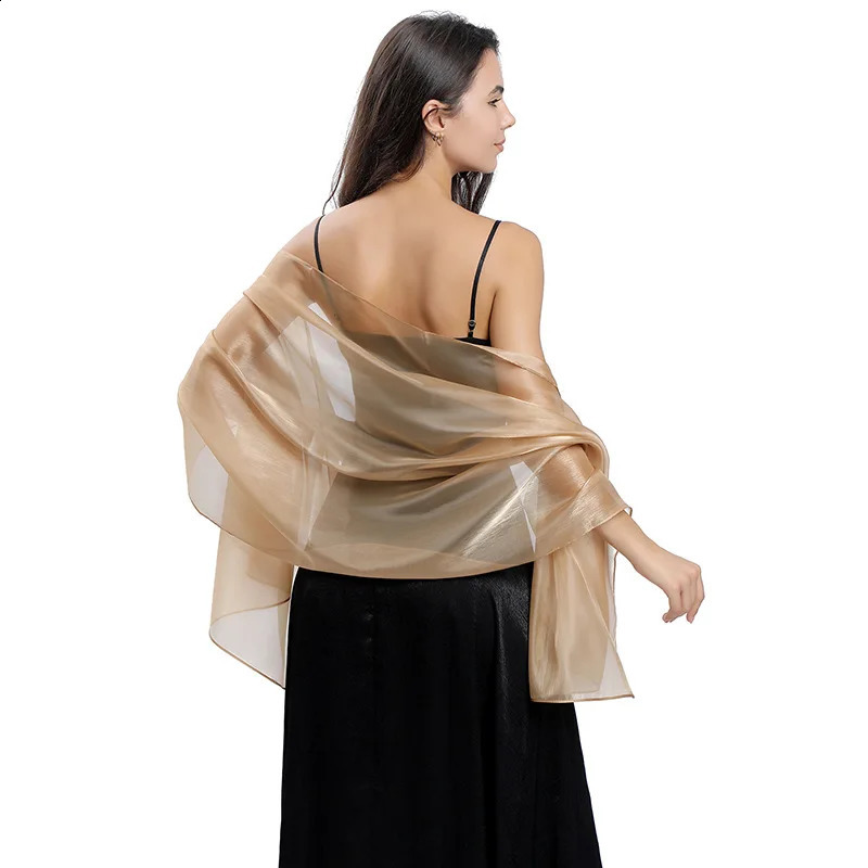 Elegant Women Shawls Wraps for Evening Dresses Bridal Bridesmaid Wedding Shawl Solid Color Party Capes Decoration Scarf 250920