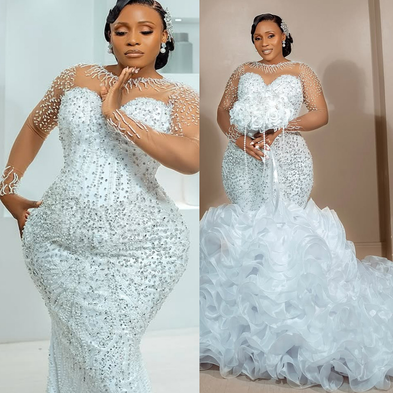 2025 Plus taille Robe de mariée africaine robes nuptiales pour la mariée