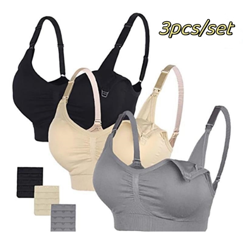 3pcsSet High Quality Maternity Nursing Bras Cotton Breastfeeding Pregnant Underwear Seamless Large Size Breathable Bra Push Up 250919