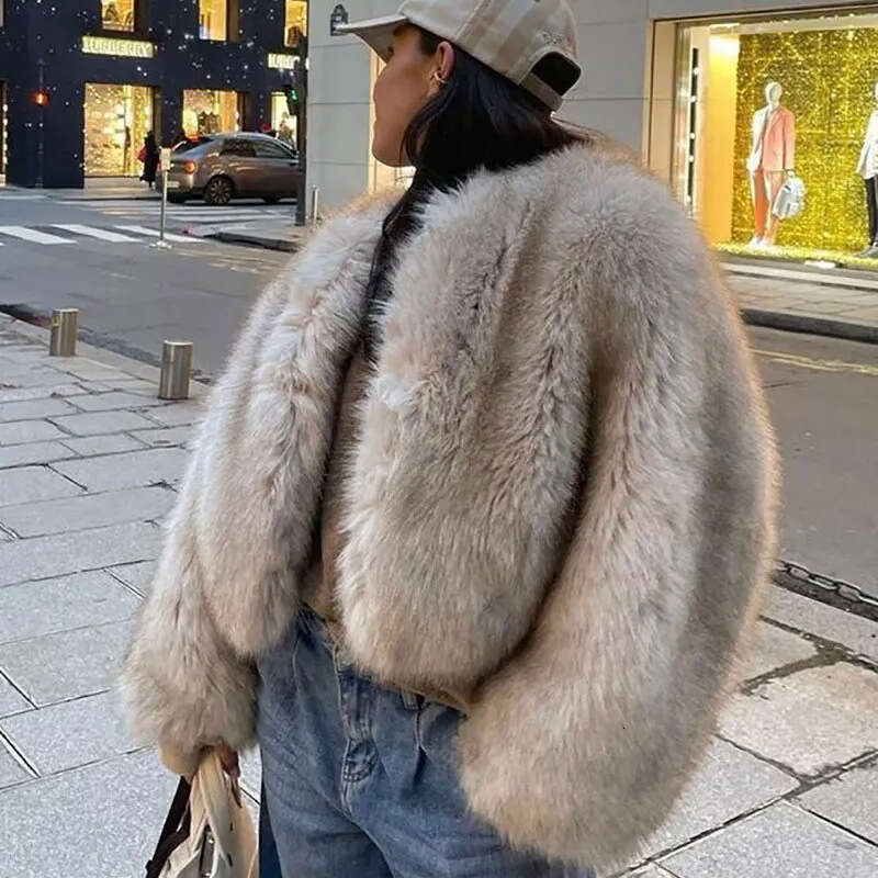 Short Coat Tocas Casual European and American Street Style Fox Fur Women's Clothing