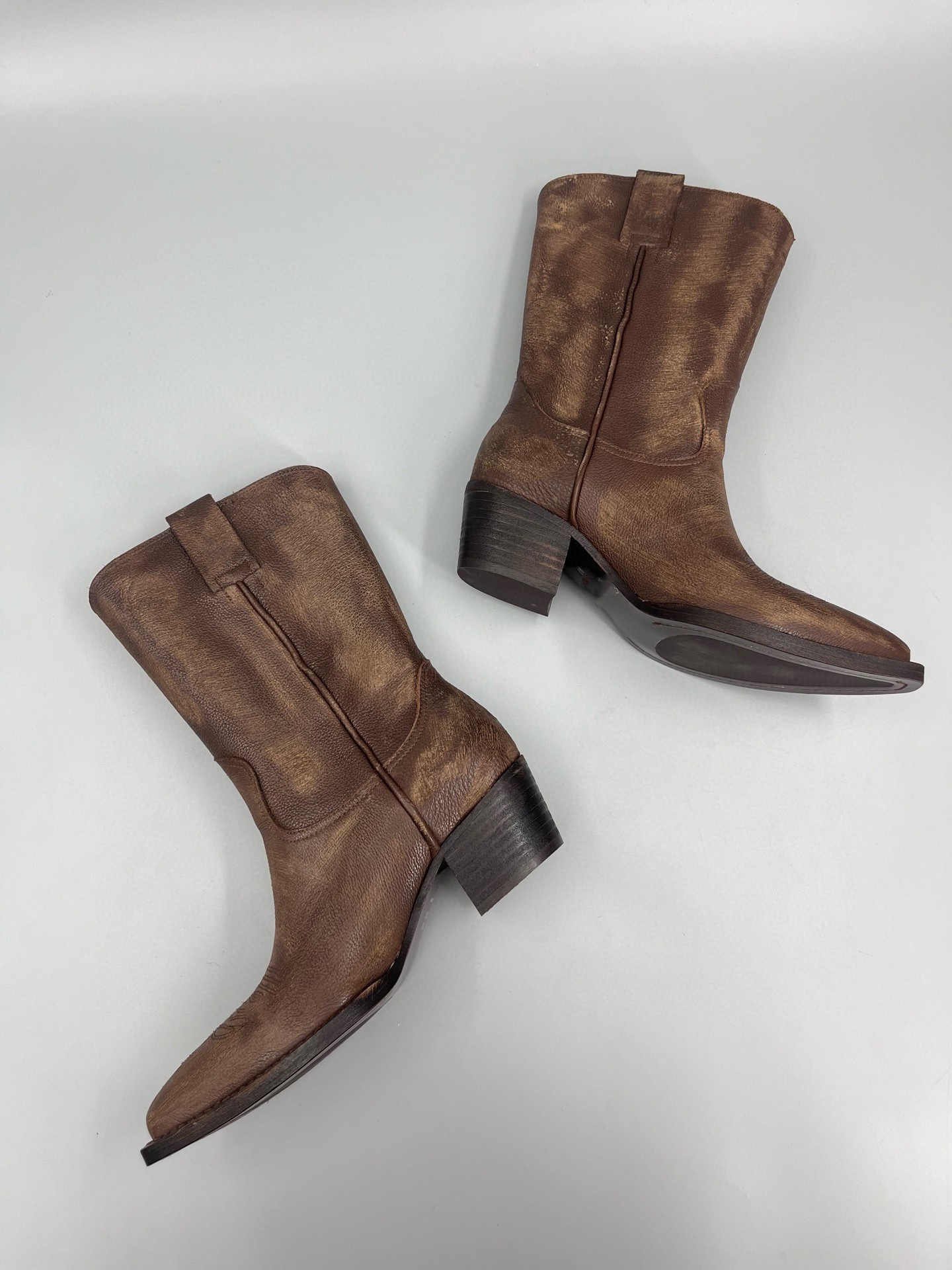 Boots moto bottes Boots Designer High Heels Boot de la cheville Real Chaussures Fashion Hiver Fall Cowboy Cuir monterette à lacets Hiver Shoe Rub