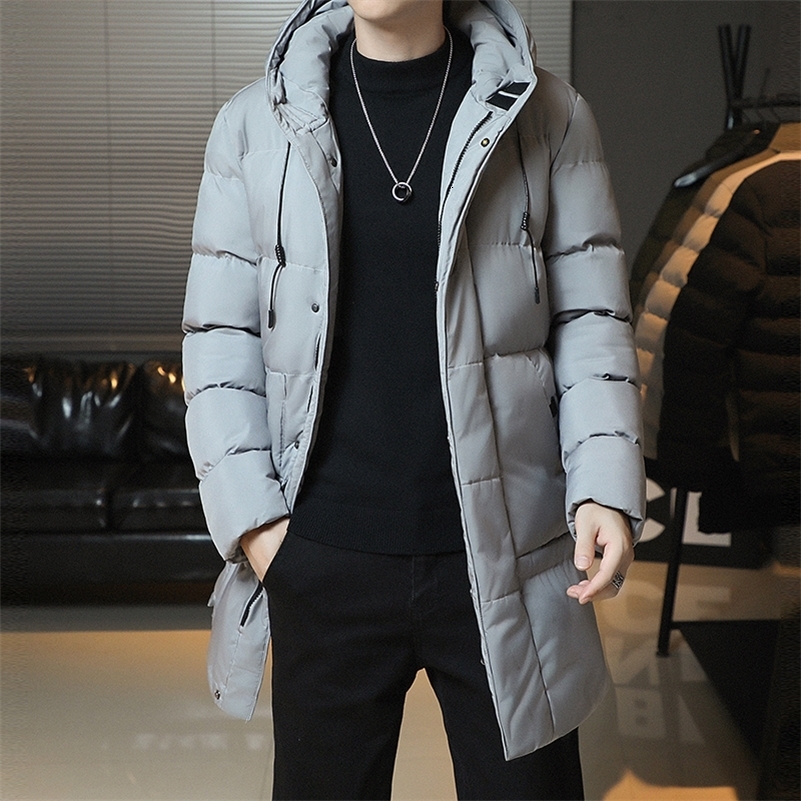Winter Fashion Youth Middle And Long Clothes MenS Korean Version Bread Down Cotton Thickened Warm Coat Boy 250919
