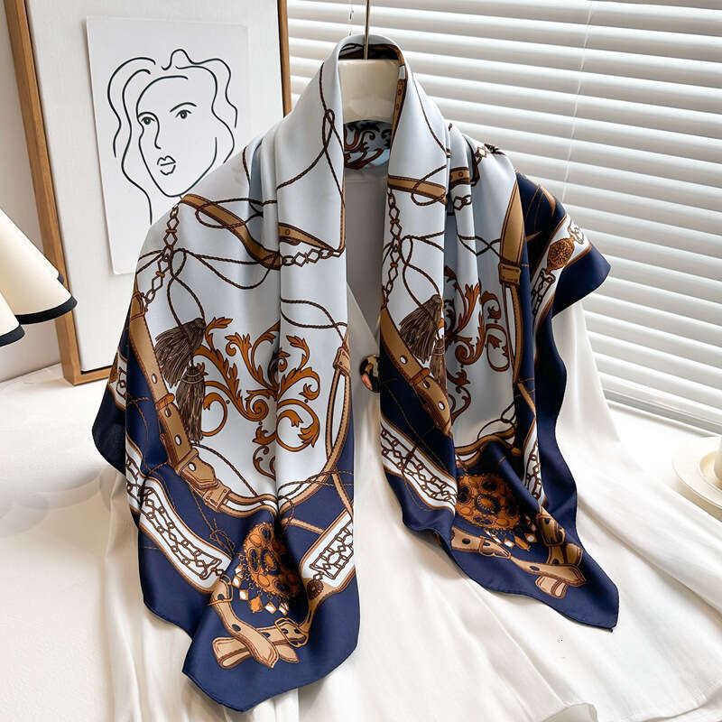 designer scarf for women Rose Scarf for Women, Twill Silk Large Square Versatile Decorative Shawl, Autumn Winter Color Block Fashion Scarf, Sun Prot