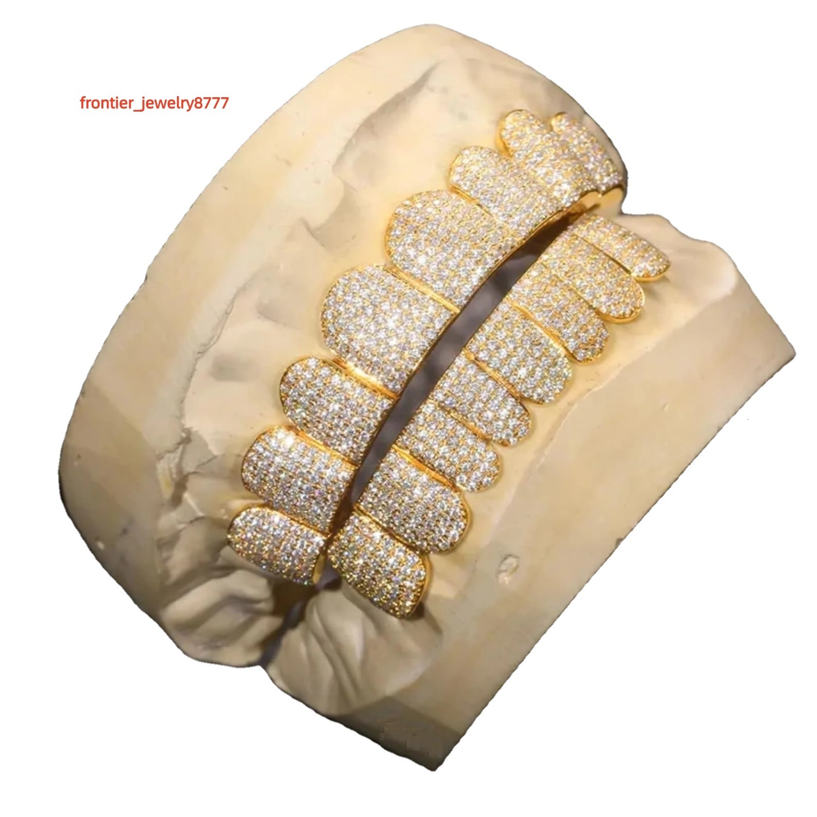 Custom 925 Sterling Silver Moissanite Diamond Grillz Bustdown Fully Iced Out Hand Set for Weddings Hot Sale Wholesale Price