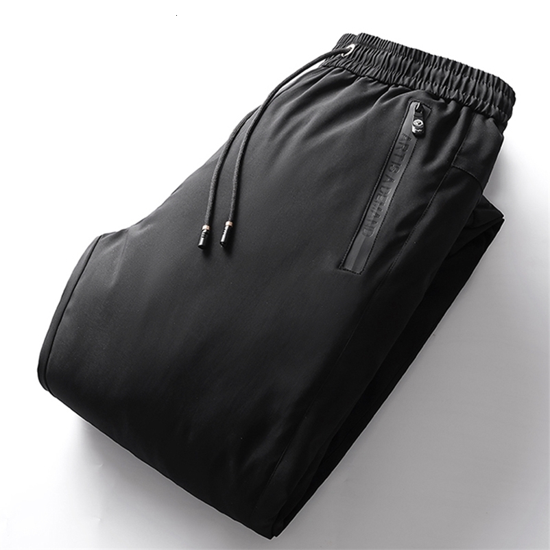 Winter Mens Casual Down Pants Padded And Thickened Warm Solid Color Windproof Waterproof HighQuality Cotton y250919