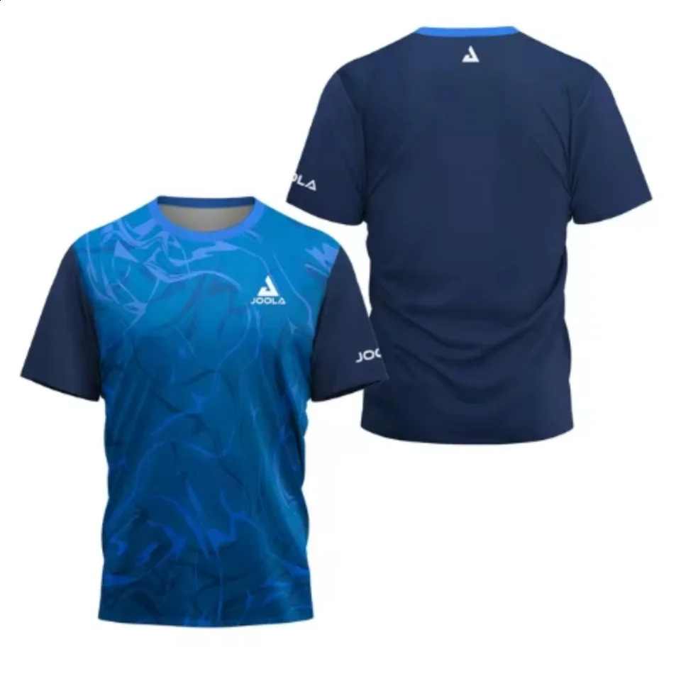 2024 Mens Tshirt Summer Fashion Table Tennis Flower Printed Short sleeved Badminton Quick drying Men 250921