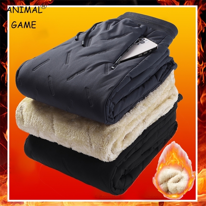 Automne Mens Thermal Streetwear Plux épais enlecephe de survêtement pantalon d'agitation d'agitation d'agneau Winter Waem Casual Windproof Pants