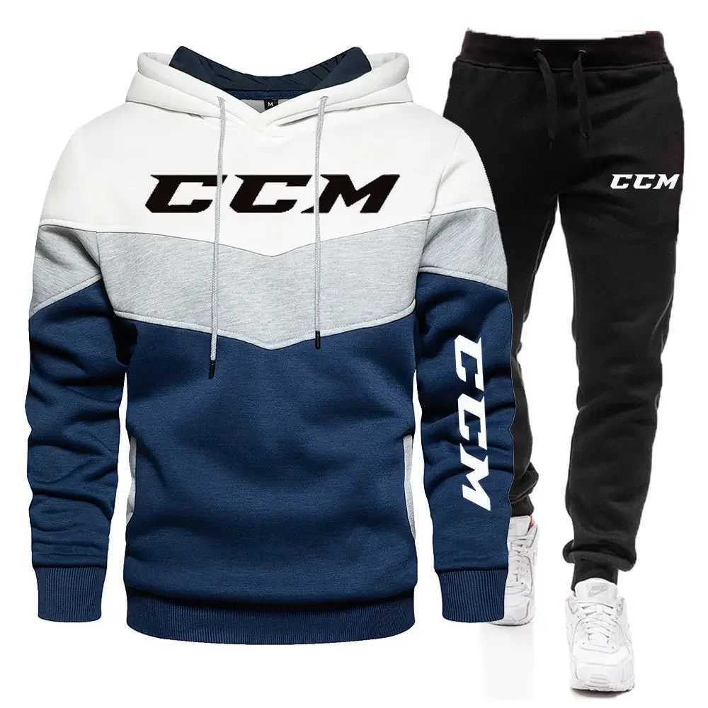 New 2022 CCM print Men Zipper Hoodies SweatshirtSweatpants Suit Autumn Winter Warm Tracksuit Sets Mens Hooded Outwear L250919YTQQ