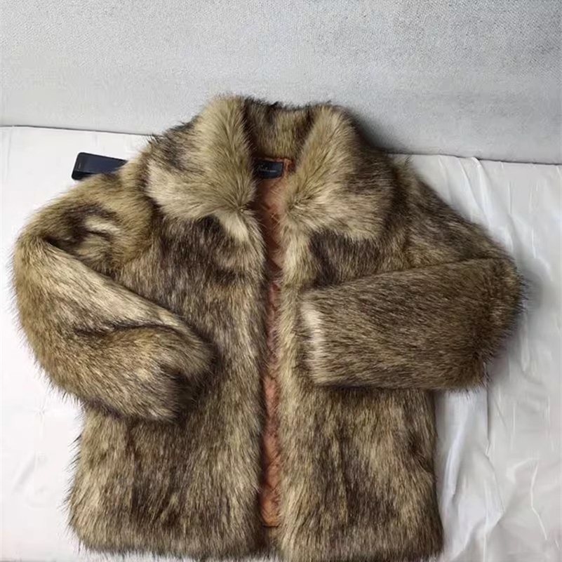 Mauroicardi Winter Short Thick Warm Hairy Shaggy Faux Raccoon Fur Coat Men Long Sleeve High Quality Fluffy Jacket 250919