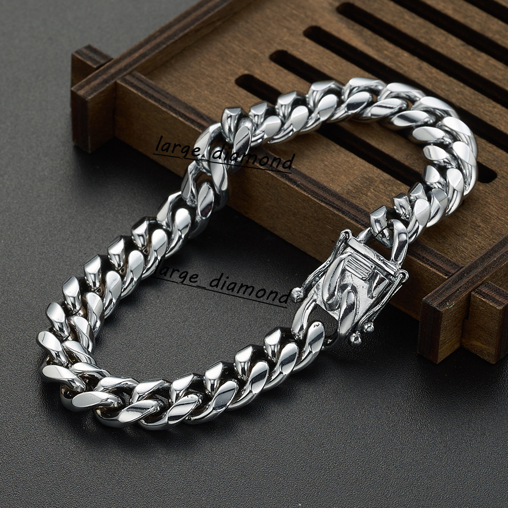 Hot Sale 925 Sterling Silver Material Miami Cuban Link Chains 9mm 13mm 15mm Cuban Necklace S925 Jewelry Luxury Highend Jewelry