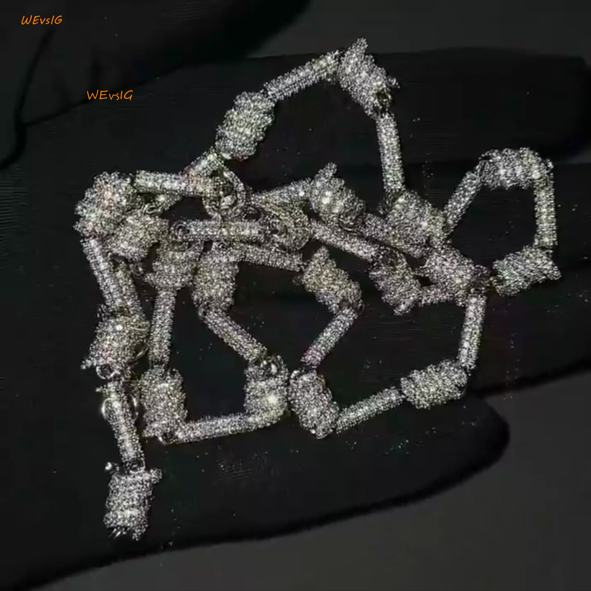 High Quality 925 Sterling Silver Customized Iced Out Diamond New Fashion 10MM Chain with White Diamonds Hip Hop Style Chain