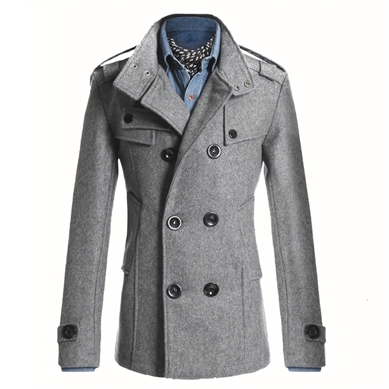 Mens Streetwear Solid Color Midlength Woolen Coat Fashion Casual Buttondown Suit Collar Jacket Leisure Retro Clothes 250919