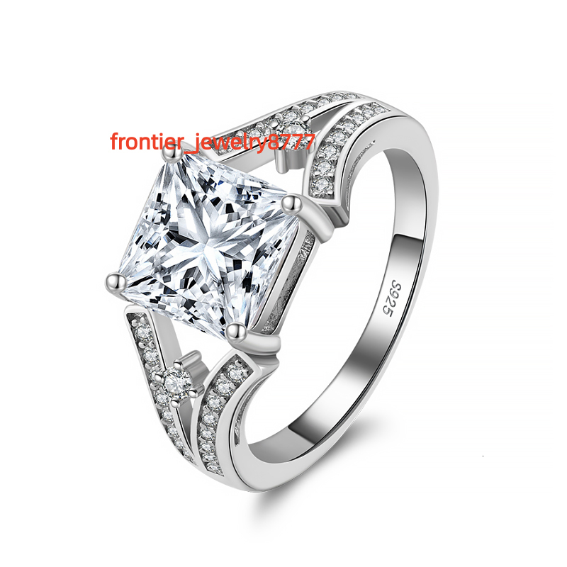 RINNTIN LZR16 Custom Wholesale Fine Jewelry 925 Sterling Silver Engagement Luxury Moissanite Wedding Women Lady Couple Ring
