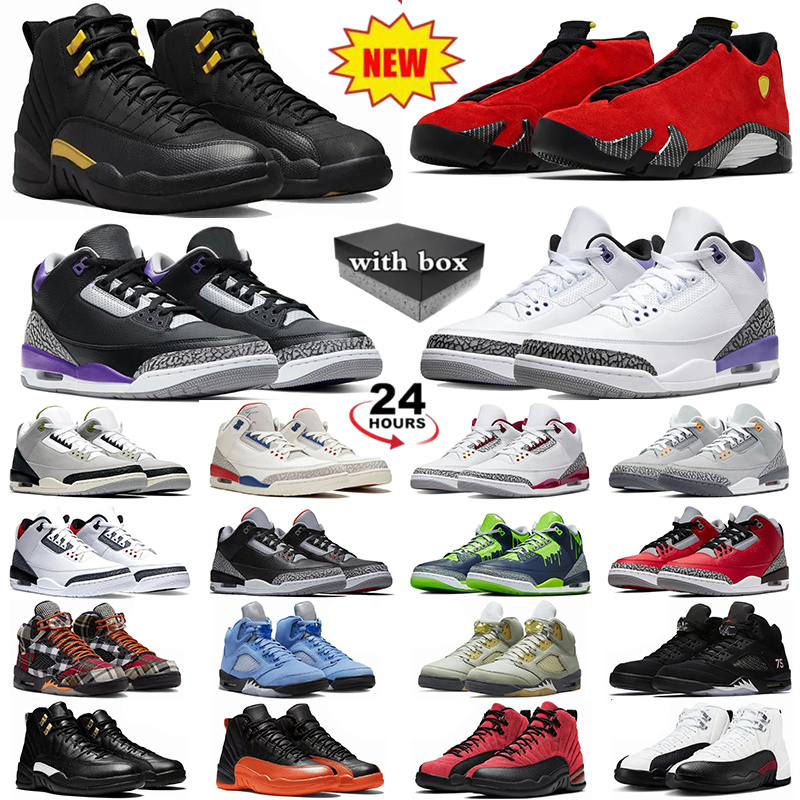 Chaussures de basket-ball 3s 5s 12s Men des concepteurs Men des concepteurs noirs Cardinal Red Dark Iris Fire Red Mocha Pine Green Platform Sport