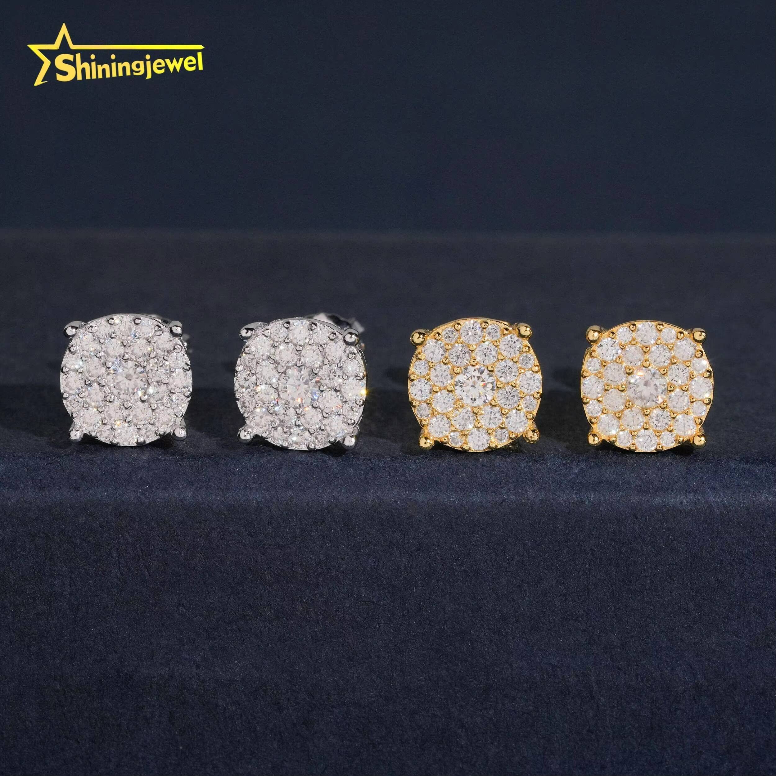 GRA Certified Hip Hop Luxury Iced Out Mens Pass Diamond Tester 925 Sterling Silver VVS Moissanite Earrings