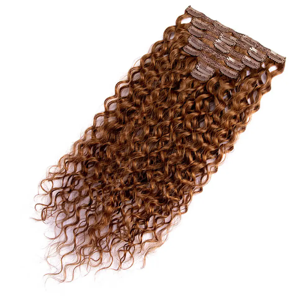 Clip de cheveux humain vague à extentions avec une tête complète pour les femmes extensions de la dérivation de la dentelle Remy Human Hair Doubl