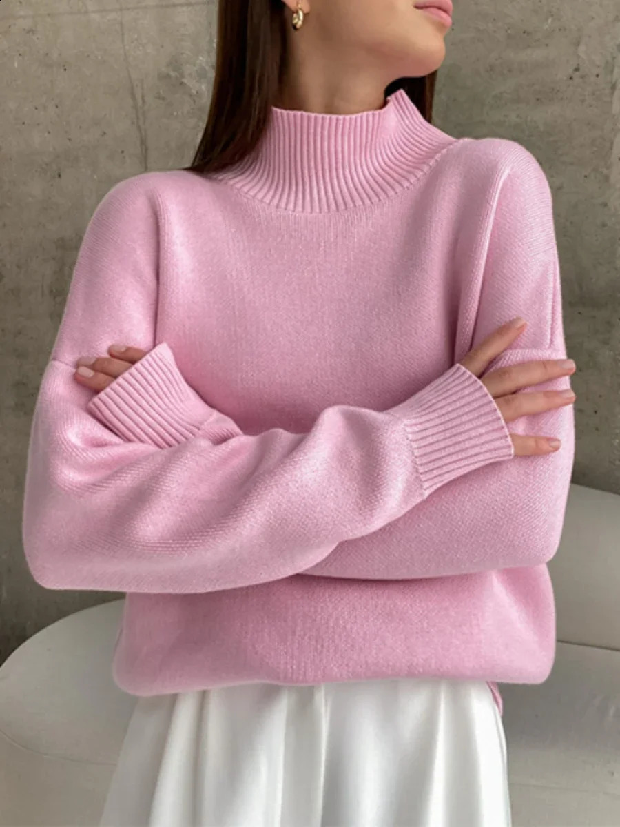 Wolfeel Women Turtleneck Sweater CHIC Autumn Winter Thick Warm Pullover Top Oversized Casual Loose Knitted Jumper Female Pull 250919