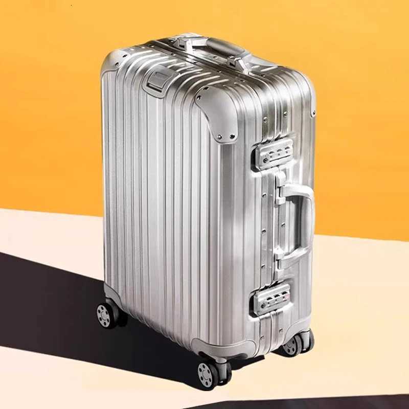 Aluminum Frame Suitcase 29 Inch TSA Customs Lock Trolley Case Universal Wheel 20 26 Luggage Boarding Box Travel Suitcases W250920-image-1076020307
