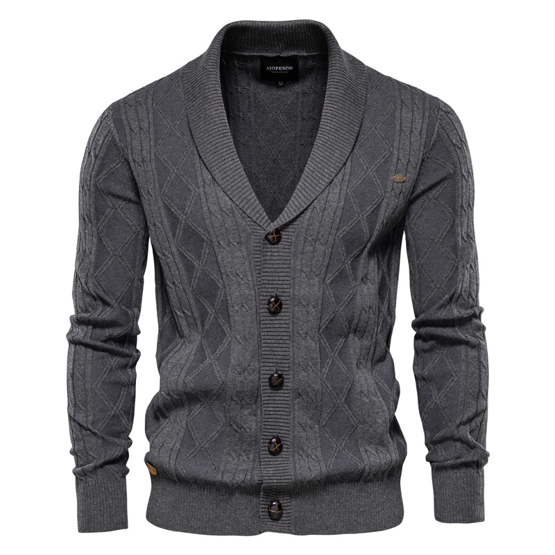 2024 Men Sweater Cardigan Business Casual Classic V-neck Solid Color Cardigan Men Sweater Korean Fashion Trend Knitwear Sweater European Sizes: S -