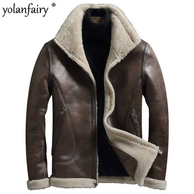 Moutons granulaires Shearling Fur Coat Mens Vestes d'hiver 2023 Nouveaux vêtements réversibles chauds pour hommes manteaux de veste de fourrure 6