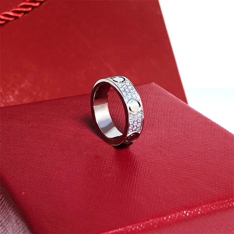 Ring designer ring classic couple cluster rings women men diamonds designer Jewelry love White Cross Stud flower wedding rings size 5-11 very good