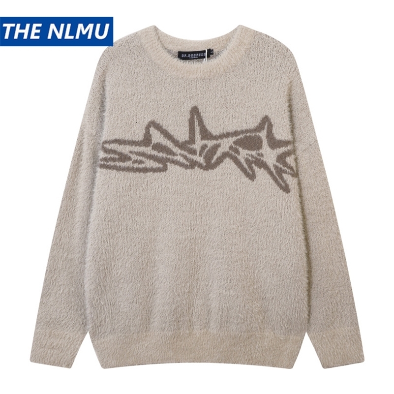 Men Sweater Hipster Couple Letter Graphic Knitted Sweaters Casual Loose Pullover Hip Hop Streetwear Y2K Knitwear Unisex 250919