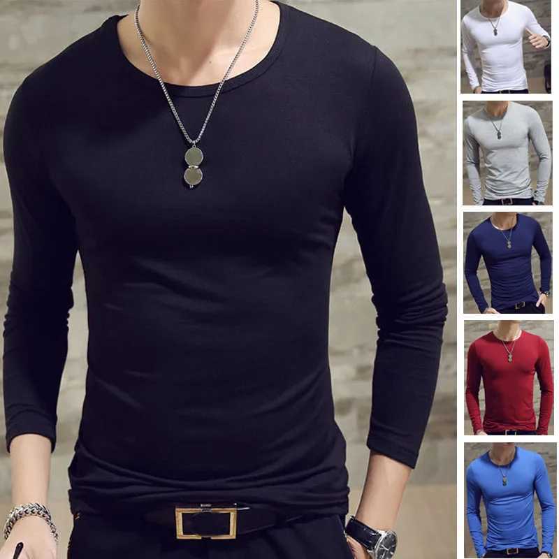 1pcs Spring Autumn Men Long Sleeve T Shirt Mens Thin Solid Casual Tshirts Classic Clothes Mens Tshirts Male Thermal TopsXJ250920