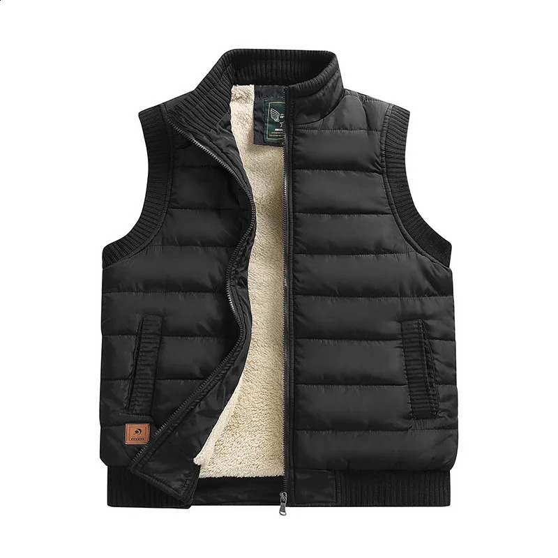 Mens Vest Lightweight Padded Thickening Vests Sleeveless Fleece Jackets Men Winter Warm Coat Waistcoat Plus Size 6xl Outdoor 250920