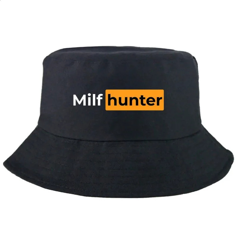 Milf Hunter Bucket Hat Summer Funny Foldable Man Women Versatile Unisex Casual Outdoor Sunscreen Fishing Hunting Cap 250919