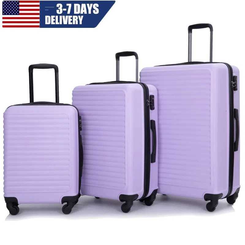 Travelhouse 3 Piece Luggage setHardshell Luggage set with Spinner WheelCarry on Luggage with TSA lockTravel Suitcase set W250920-image-1076022931