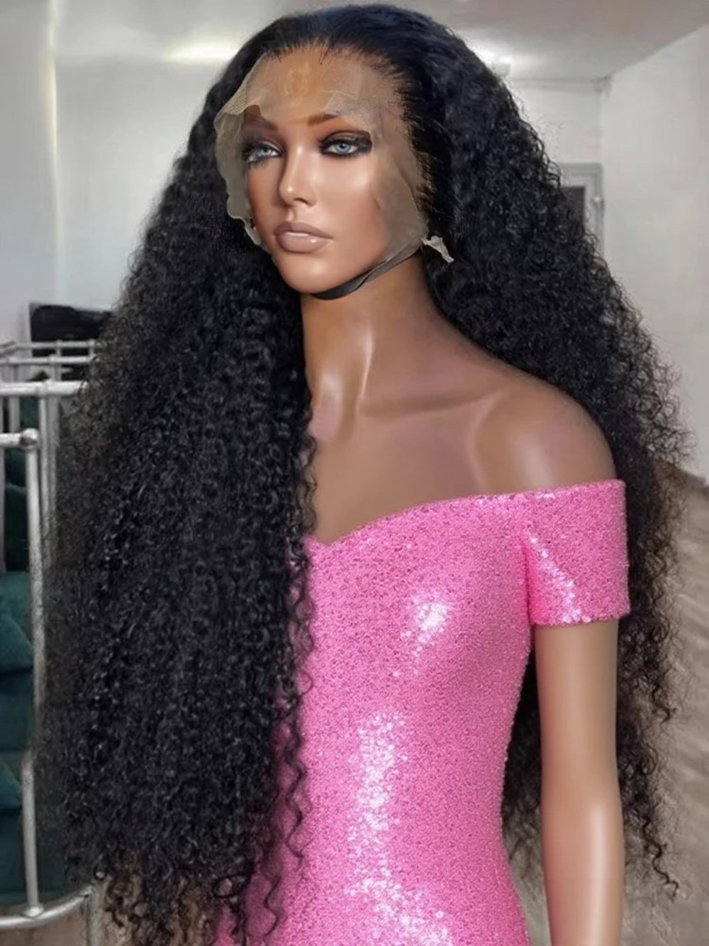 Wig à cheveux humains bouclés 250% densité prête à porter et à faire des perruques frontales en dentelle 13x4