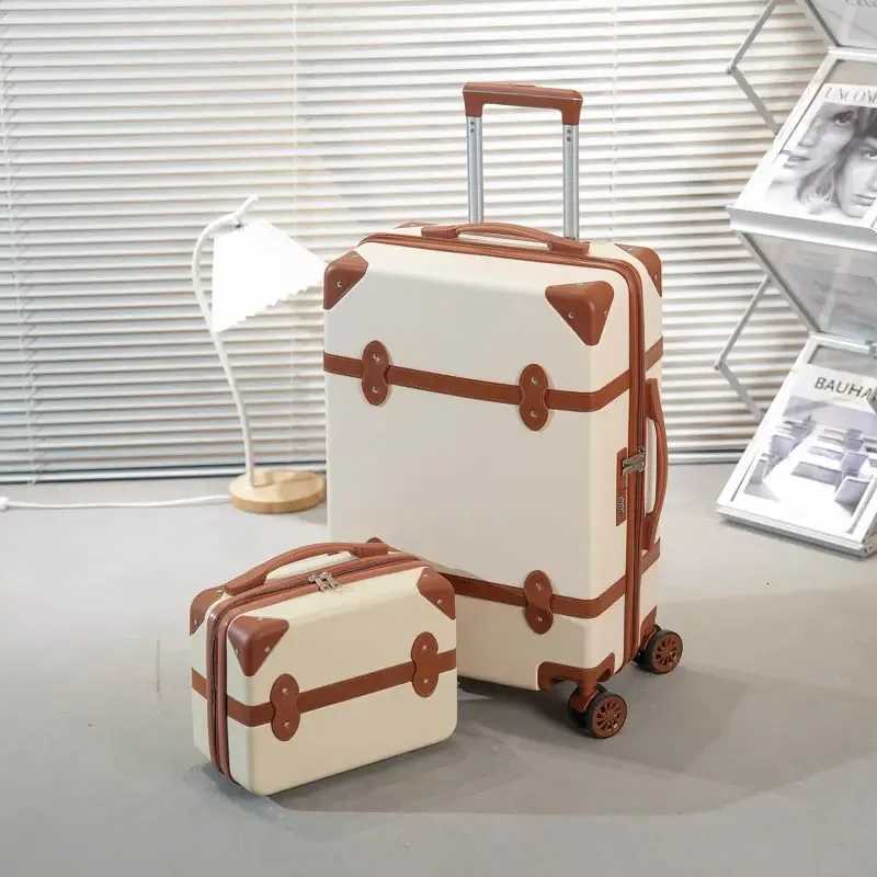 20222426 inch Women Retro Spinner Luggage Set Trave Trolley Suitcase With wheels W250920-image-1076021939