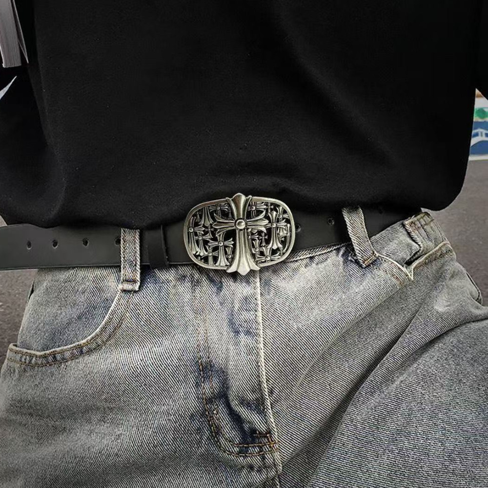 Belts Chrome belts men and women designer belts genuine leather belts luxury cross rivet letter belts fashion classic Vintage metal skull street hip