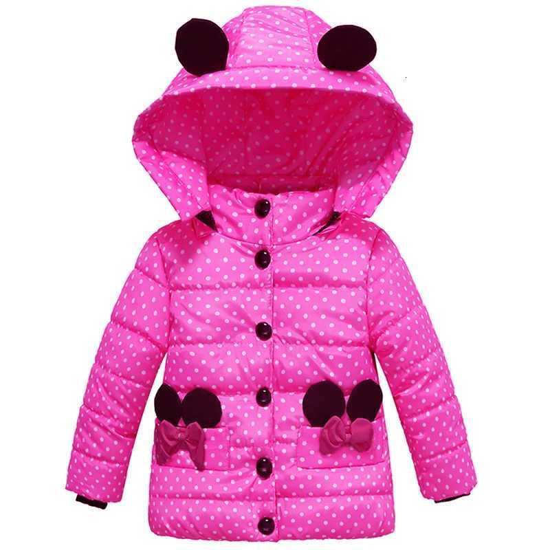 Infant Autumn Winter Jacket For Baby Girls Down Coat Children Outerwear Coats Dot Hooded Cotton Padded Kids Woolen Clothing X250920