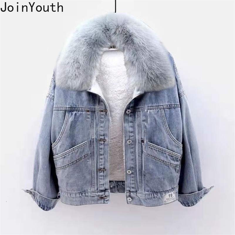 Fashion Denim Coats Women Clothing Streetwear Hooded Casual Loose Outwear Thicked Warm Chic Y2k Jackets Tops Ropa Mujer 2025 250919