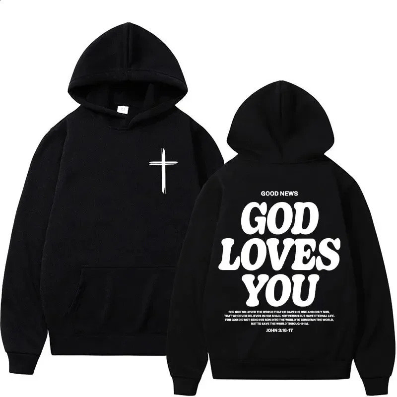 Harajuku esthétique Christian Jésus Church Hoodie Bible Verse Dieu vous aime Hooded Mens Femmes Vintage Sweats Sweetwear Y2K 250920
