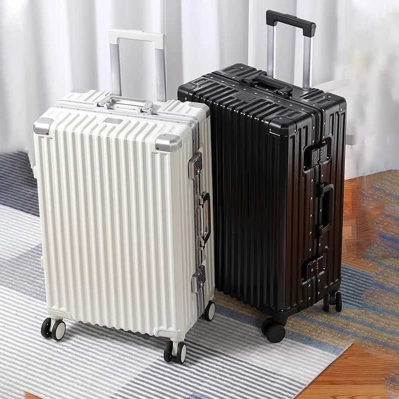Luggage Sturdy and Durable Suitcases on Wheels 28inch Carrier Aluminum Frame Trolley Case Small 20inch Suitcase Trip Cabin W250920-image-1076021779