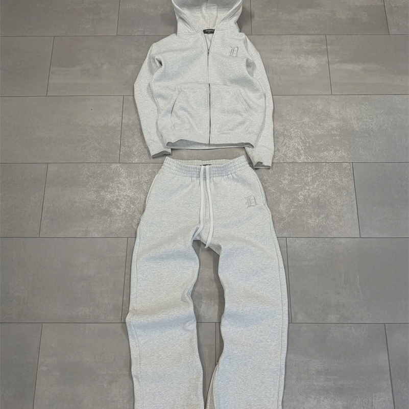 Hoodie à sweat à fermeture éclair à motif rétro brodé Y2K Vêtements hommes harajuku femmes vêtements pantalon de survêtement décontracté couple c