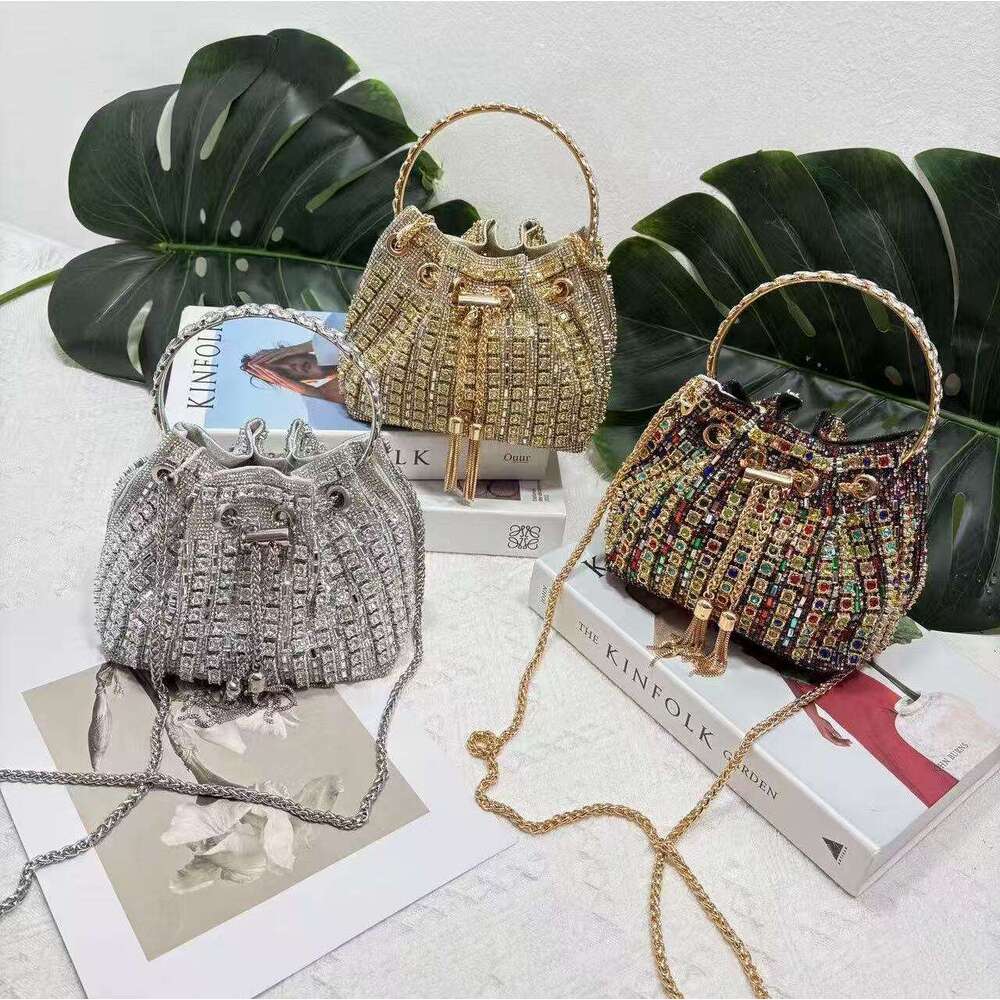 Designer Bags Fashion Tote Bags Handbag Cross-Mirror 2025 New Diamond-Studded Small Simple Fashion Full Diamond Bucket Chain Evening Bag Handheld